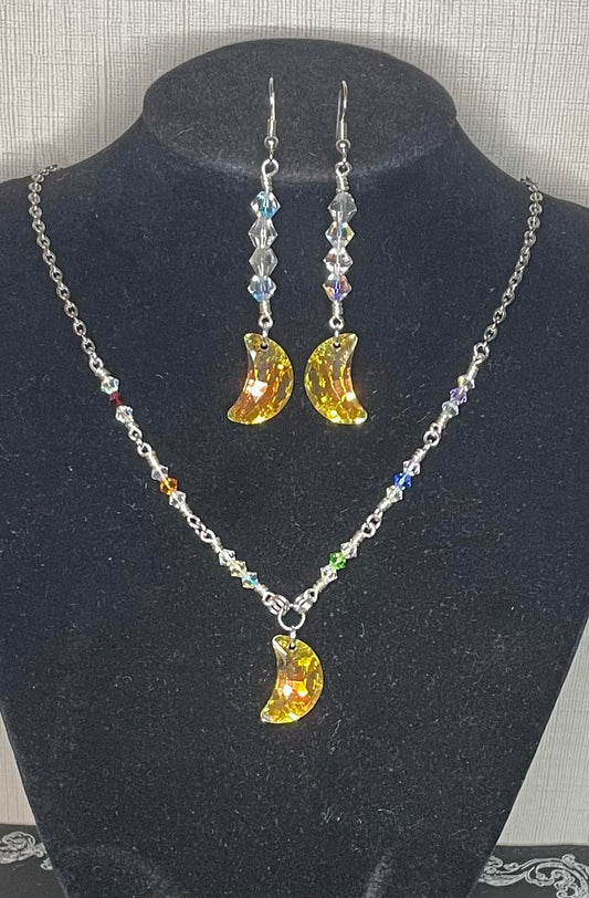 Swarovski Crystal Moon Necklace