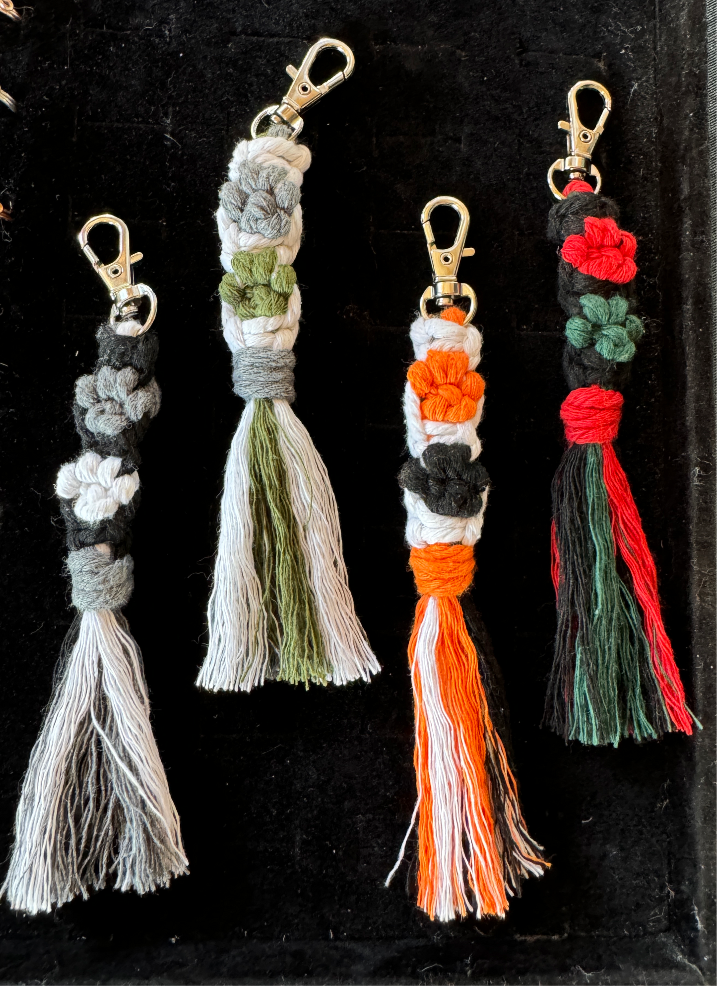 Macrame Paw Print Keychains